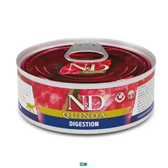 N&D Quinoa Cat Wet Digestion konservuotas dietinis pašaras katėms su jautria virškinimo sistema, ėriena; 80g