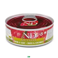 N&D Quinoa Cat Wet Duck&Coconut konservuotas dietinis pašaras alergiškoms katėms, antiena; 80g