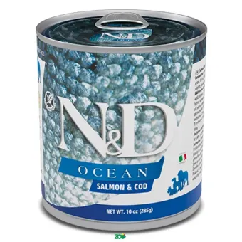 N&D Ocean Dog Wet Salmon&Cod konservuotas pašaras suaugusiems šunims, lašiša, menkė; 140g, 285g
