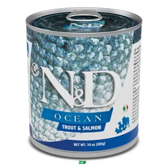 N&D Ocean Dog Wet Trout&Salmon konservuotas pašaras suaugusiems šunims, lašiša, upėtakis; 140g, 285g
