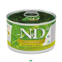 N&D Prime Dog Wet Wild Boar&Apple konservuotas pašaras suaugusiems šunims, šerniena; 140g