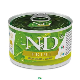 N&D Prime Dog Wet Wild Boar&Apple konservuotas pašaras suaugusiems šunims, šerniena; 140g