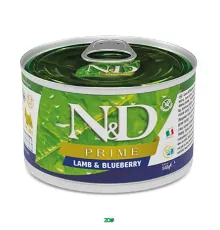 N&D Prime Dog Wet Lamb&Blueberry konservuotas pašaras suaugusiems šunims, ėriena; 140g