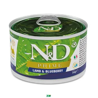 N&D Prime Dog Wet Lamb&Blueberry konservuotas pašaras suaugusiems šunims, ėriena; 140g