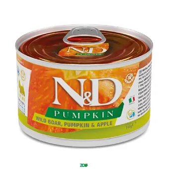 N&D Pumpkin Dog Wet Wild Boar Pumpkin&Apple konservuotas pašaras suaugusiems šunims, šerniena; 140g, 285g