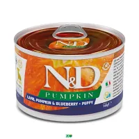 N&D Pumpkin Puppy Wet Lamb Pumpkin&Blueberry konservuotas pašaras šuniukams, ėriena; 140g