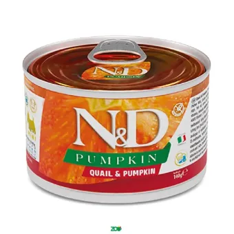 N&D Pumpkin Dog Wet Quail&Pumpkin konservuotas pašaras suaugusiems šunims, putpelės; 140g, 285g