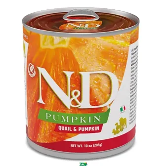 N&D Pumpkin Dog Wet Quail&Pumpkin konservuotas pašaras suaugusiems šunims, putpelės; 140g, 285g