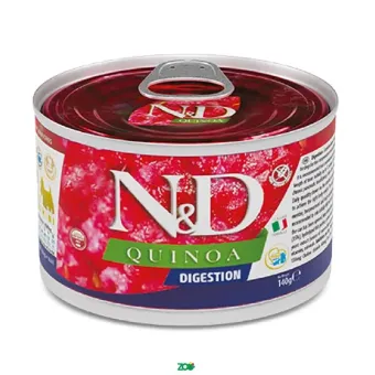 N&D Quinoa Dog Wet Digestion konservuotas dietinis pašaras šunims su jautria virškinimo sistema, ėriena; 140g, 285g