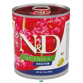 N&D Quinoa Dog Wet Digestion konservuotas dietinis pašaras šunims su jautria virškinimo sistema, ėriena; 140g, 285g