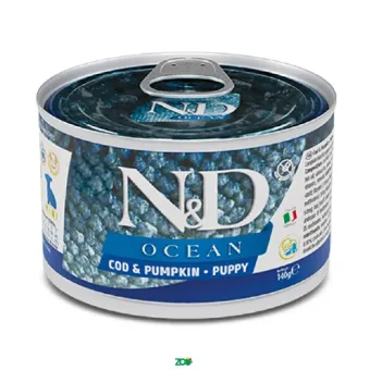 N&D Ocean Puppy Wet Cod&Pumpkin konservuotas pašaras šuniukams, menkė; 140g, 285g