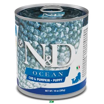 N&D Ocean Puppy Wet Cod&Pumpkin konservuotas pašaras šuniukams, menkė; 140g, 285g