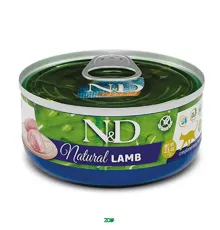 N&D Natural Cat Wet Lamb konservuotas pašaro papildas katėms, ėriena; 70g, 140g