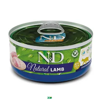 N&D Natural Cat Wet Lamb konservuotas pašaro papildas katėms, ėriena; 70g, 140g