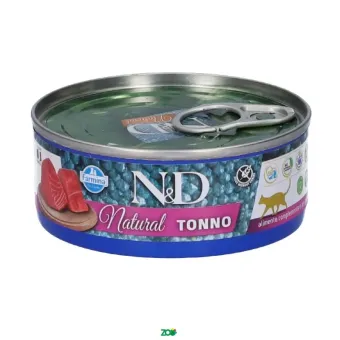 N&D Cat Wet Tuna konservuotas pašaro papildas katėms, tunas; 70g, 140g