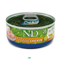 N&D Cat Wet Chicken konservuotas pašaro papildas katėms, vištiena; 70g, 140g