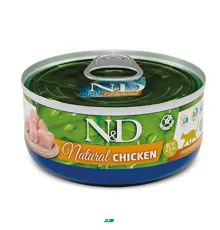 N&D Natural Cat Wet Chicken konservuotas pašaro papildas katėms, vištiena; 70g, 140g