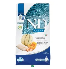 N&D Ocean Kitten Dry Cod Shrimp Pumpkin&Cantaloupe sausas pašaras kačiukams, menkės, krevetės; 300g, 1.5kg, 10kg