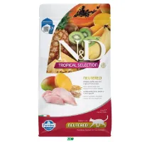 N&D Tropical Selection Cat Dry Spelt Oats sausas pašaras katėms, vištiena, vaisiai; 300g, 1.5kg, 10kg