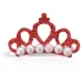 Zoo Tiara Pearl Red segtukas plaukams šunims ir katėms; 4.5x3cm