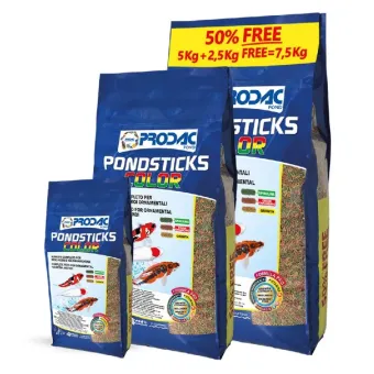 Prodac Pond Sticks Color maistas tvenkinių žuvims; 8.3l, 42l Prodac Pond Sticks Color maistas tvenkinių žuvims; 8.3l, 42l