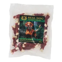 Real Dog Snack kalcio kauliukai su antiena, skanėstas šunims; 500g
