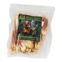 Real Dog Snack triušio ausys su minkšta vištiena, skanėstas šunims; 500g