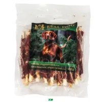 Real Dog Snack odos pagaliukai, apsukti antiena, skanėstas šunims; 500g