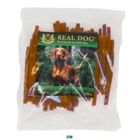 Real Dog Snack minkštos lašišos ir vištienos juostelės, skanėstas šunims; 500g