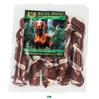 Real Dog Snack odos ritinys, apsuktas ėriena, skanėstas šunims; 500g