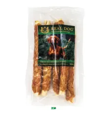 Real Dog Snack odos ritinys, apsuktas vištiena, skanėstas šunims; 500g