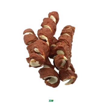 Real Dog Snack žaliaminės odos ritinys, apsuktas antiena, skanėstas šunims; 500g