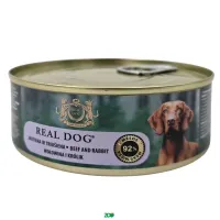 Real Dog SP Wet Adult Beef&Rabbit konservuotas pašaras suaugusiems šunims, jautiena, triušiena; 240g, 800g
