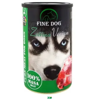 Fine Dog 100% Venison konservuotas pašaras suaugusiems šunims, elniena; 1200g
