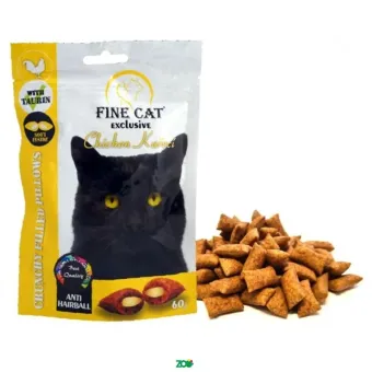 Fine Cat Pillows Anti Hairball Chicken skanėstai pagalvėlės su įdaru katėms, vištiena; 60g