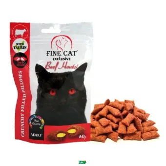 Fine Cat Pillows Beef skanėstai pagalvėlės su įdaru katėms, jautiena; 60g