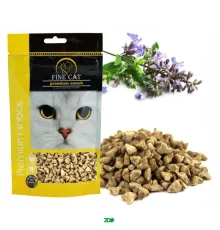 Fine Cat Crunchy Poultry skanėstai pagalvėlės su katžolė katėms, paukštiena; 80g