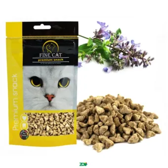 Fine Cat Crunchy Poultry skanėstai pagalvėlės su katžolė katėms, paukštiena; 80g