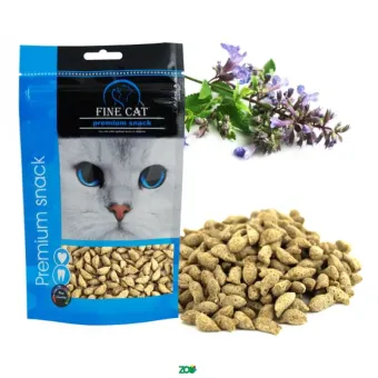 Fine Cat Crunchy Fish skanėstai pagalvėlės su katžolė katėms, žuvis; 80g