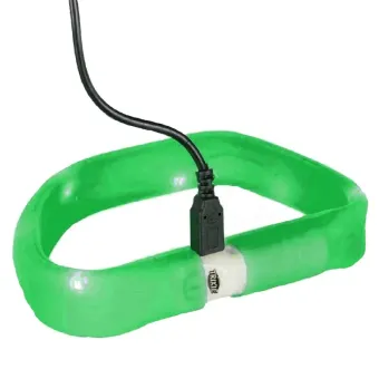 Trixie Flash USB Green šviečiantis antkaklis šunims, žalias; M-L, L-XL Trixie Flash USB Green šviečiantis antkaklis šunims, žalias; M-L, L-XL