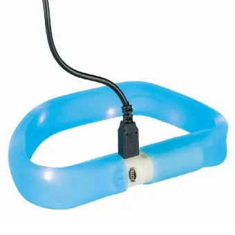 Trixie Flash USB Blue šviečiantis antkaklis šunims, mėlynas; M-L, L-XL Trixie Flash USB Blue šviečiantis antkaklis šunims, mėlynas; M-L, L-XL