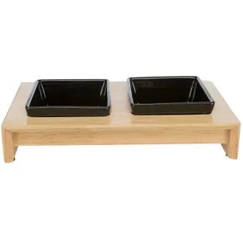 Trixie Ceramic Wood Bowl Set keraminių dubenėlių komplektas; 2x400ml Trixie Ceramic Wood Bowl Set keraminių dubenėlių komplektas; 2x400ml