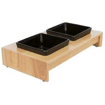 Trixie Ceramic Wood Bowl Set keraminių dubenėlių komplektas; 2x400ml Trixie Ceramic Wood Bowl Set keraminių dubenėlių komplektas; 2x400ml