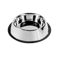 Trixie Stainless Steel Bowl dubenėlis 21cm su guma; 700ml