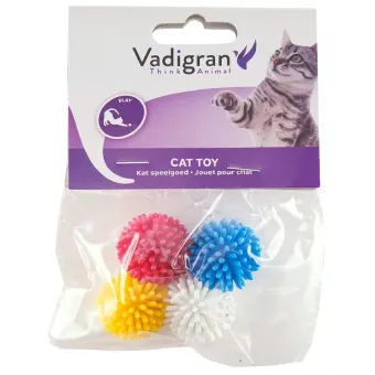 Vadigran Hedgehog Ball kamuoliukai žaislas katėms, 4vnt; 3cm