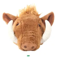 Vadigran Plush Wild Boar pliušinė šerno galva su iltimis žaislas šunims; 17cm