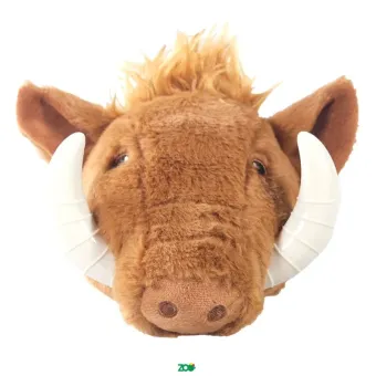 Vadigran Plush Wild Boar pliušinė šerno galva su iltimis žaislas šunims; 17cm
