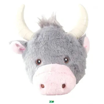 Vadigran Plush Buffalo pliušinė buivolo galva su ragais žaislas šunims; 17cm