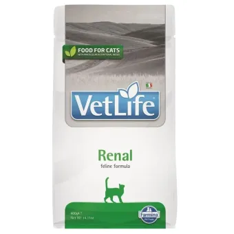 Vet Life Cat Dry Renal sausas dietinis pašaras suaugusioms katėms, vištiena; 400g, 2kg, 10kg