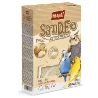 Vitapol Sandeo Shells smėlis su kriauklelėmis paukščiams; 1.5kg, 5.4kg